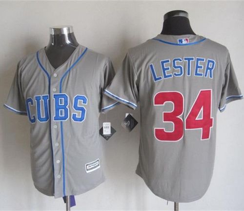 Cubs #34 Jon Lester Grey Alternate Road New Cool Base Stitched Jersey - Zenithce