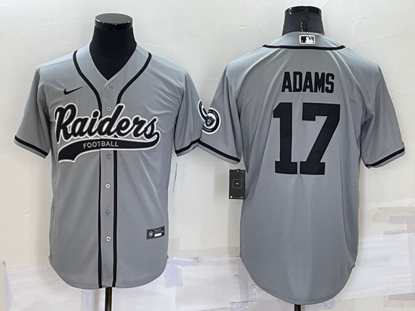 Las Vegas Raiders #17 Davante Adams Grey Cool Base Stitched Baseball Jersey - Zenithce