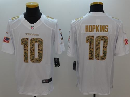 Texans #10 DeAndre Hopkins White Stitched Limited Salute To Service Nike Jersey - Zenithce