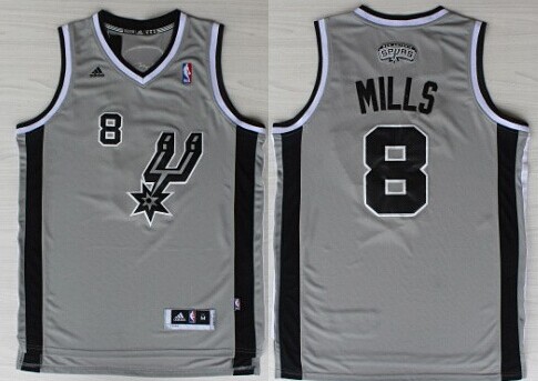 San Antonio Spurs #8 Patrick Mills Revolution 30 Swingman Gray Jersey - Zenithce