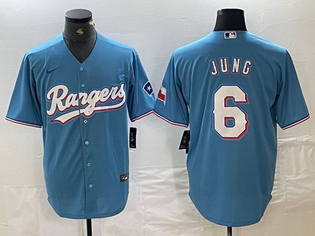 Texas Rangers #6 Josh Jung Blue Cool Base Stitched Jersey - Zenithce