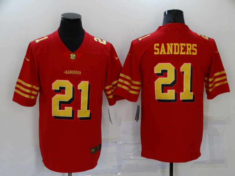 San Francisco 49ers #21 Deion Sanders Red Gold Vapor Untouchable Limited Stitched Jersey - Zenithce