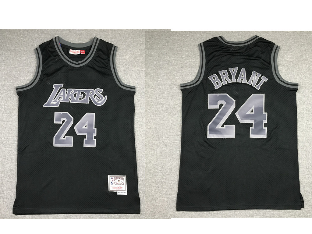 Los Angeles Lakers #24 Kobe Bryant Black With Silver Hardwood Classics Soul Swingman Throwback Jersey - Zenithce
