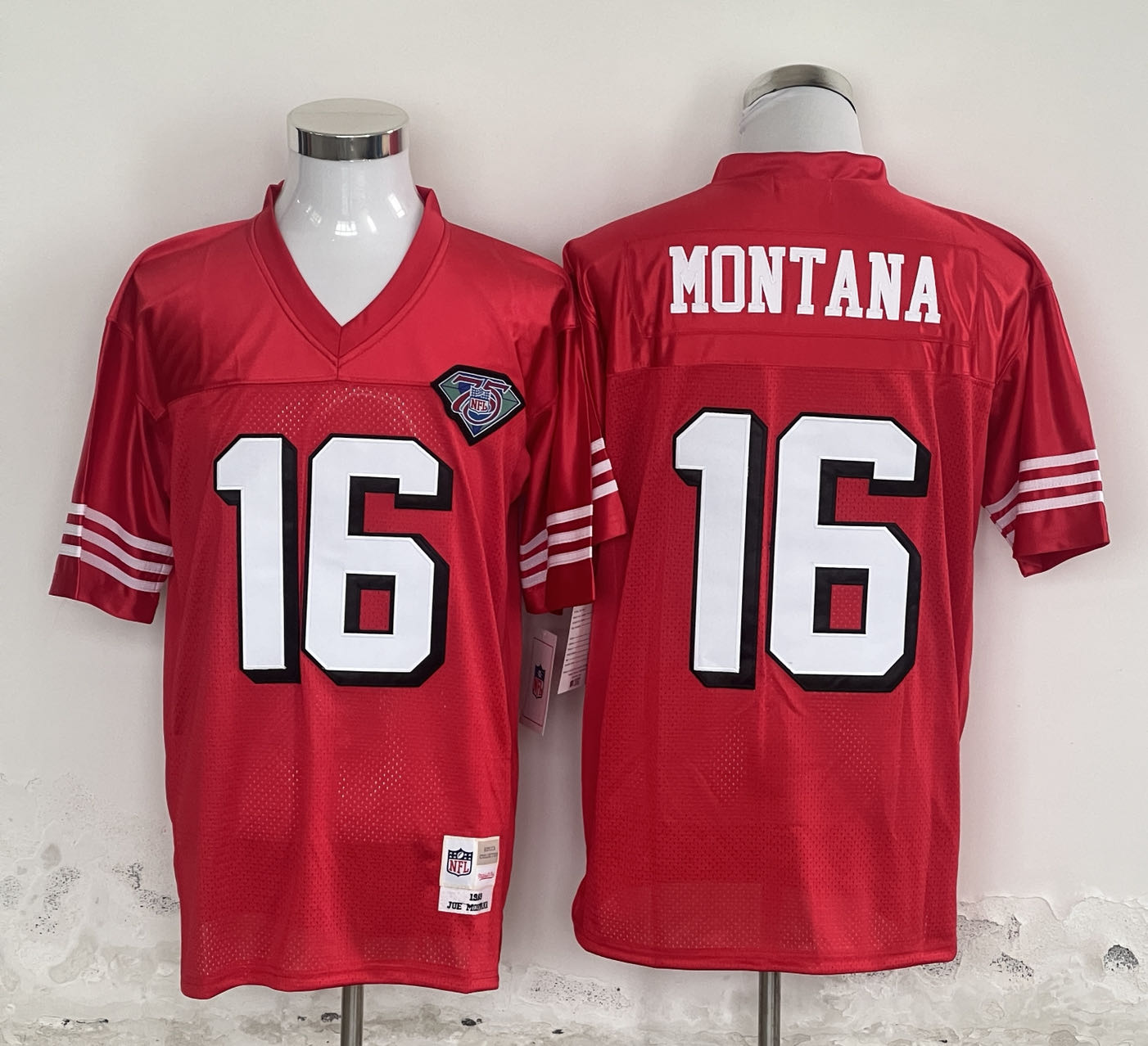 San Francisco 49ers #16 Joe Montana Red Stitched Jersey - Zenithce