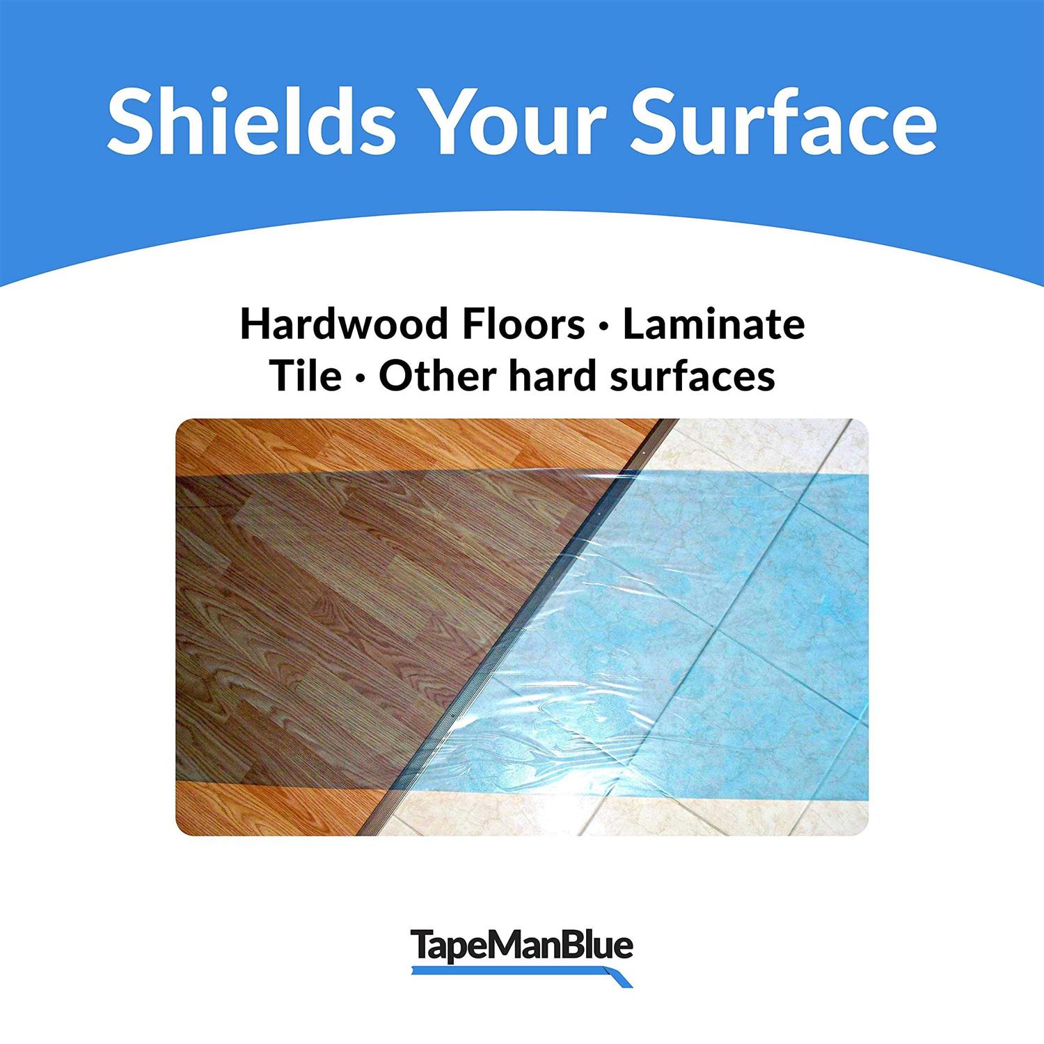 TapeManBlue Floor Protection Film Made in USA, Blue Self Adhesive Floor Protector for Moving and Construction - Zenithce