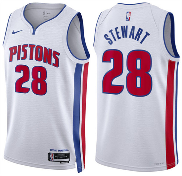 Detroit Pistons #28 Isaiah Stewart White Association Edition Stitched Jersey - Zenithce