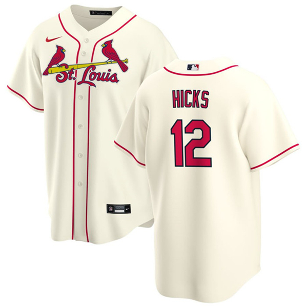 St. Louis Cardinals #12 Jordan Hicks Cream Cool Base Stitched Jersey - Zenithce