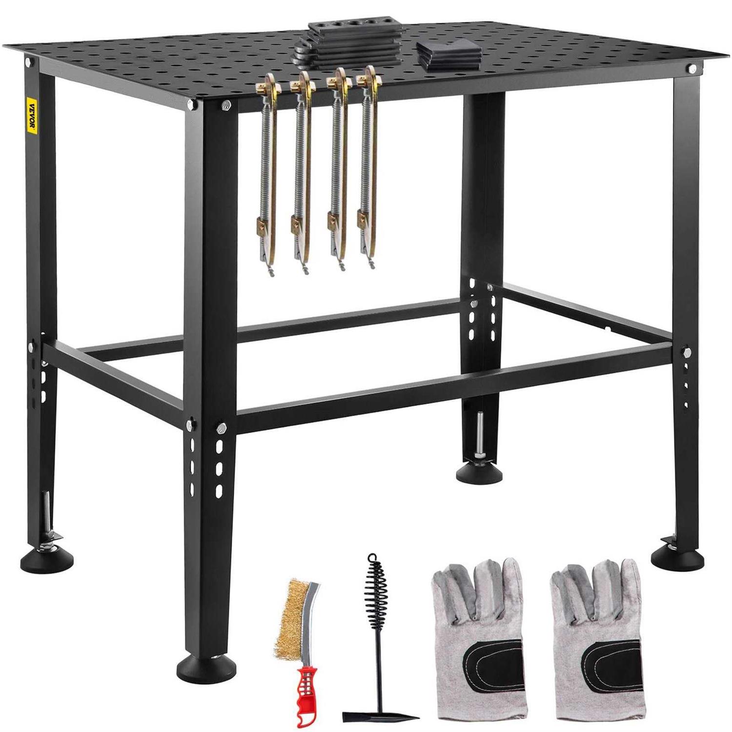 VEVORbrand Welding Table 36 x 24 Adjustable Workbench 0.12 Thick Industrial Workbench - Zenithce