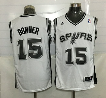 San Antonio Spurs #15 Matt Bonner Revolution 30 Swingman White Jersey - Zenithce