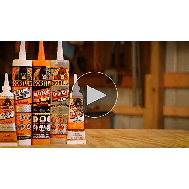 Gorilla Max Strength Clear Construction Adhesive - Zenithce