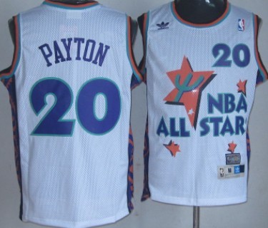 1995 All-Star #20 Gary Payton White Swingman Throwback Jersey - Zenithce