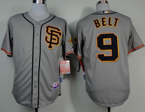 Giants #9 Brandon Belt Grey Road 2 Cool Base Stitched Jersey - Zenithce