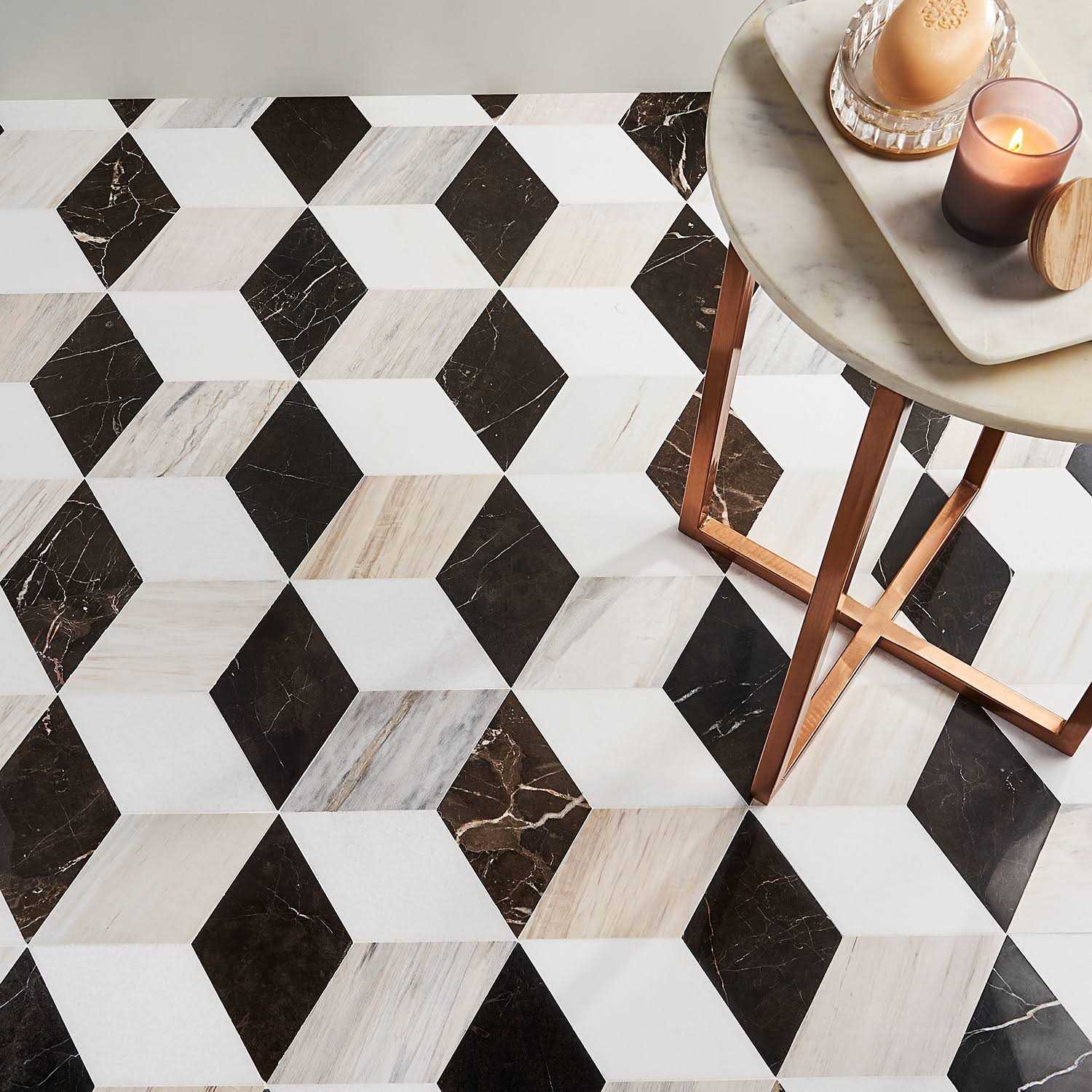 Joelle 8 x 9.21 Marble Geometric Mosaic Wall & Floor Tile Ivy Hill Tile - Zenithce