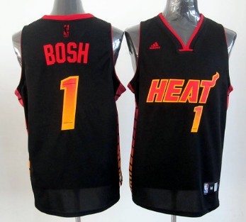 Miami Heat #1 Chris Bosh 2012 Vibe Black Fashion Jersey - Zenithce