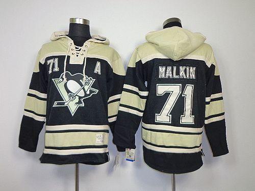 Penguins #71 Evgeni Malkin Black Sawyer Hooded Sweatshirt Stitched Jersey - Zenithce
