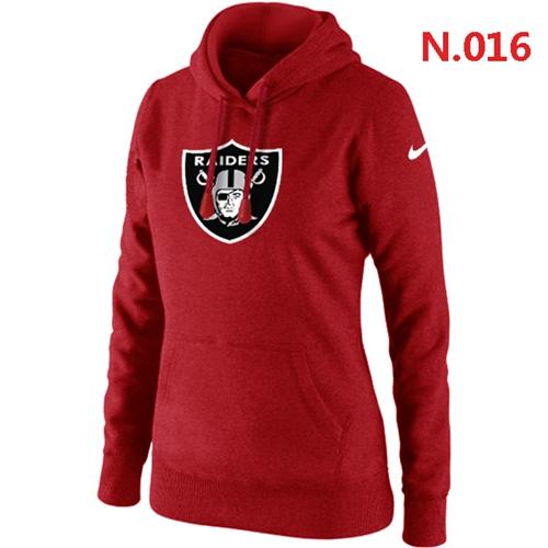 Women's Oakland Raiders Logo Pullover Hoodie Red - Zenithce