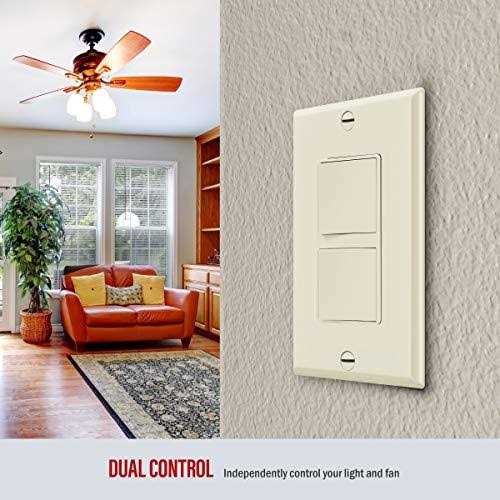 Enerlites Double Paddle Rocker Decorator Switch Ground Terminal - Zenithce