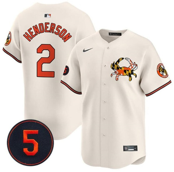 Baltimore Orioles #2 Gunnar Henderson Cream With Patch Vapor Premier Limited Stitched Jersey - Zenithce