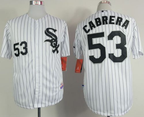 White Sox #53 Melky Cabrera White Black Strip Stitched Jersey - Zenithce
