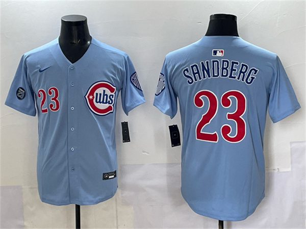 Chicago Cubs #23 Ryne Sandberg Blue 'Ryne Sandberg Tribute' Vapor Limited V2 Stitched Jersey - Zenithce
