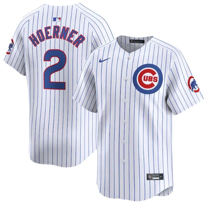 Chicago Cubs #2 Nico Hoerner White 2024 Home Limited Stitched Jersey - Zenithce