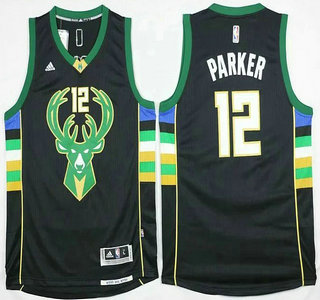 Milwaukee Bucks #12 Jabari Parker Revolution 30 Swingman 2015-16 Black Jersey - Zenithce