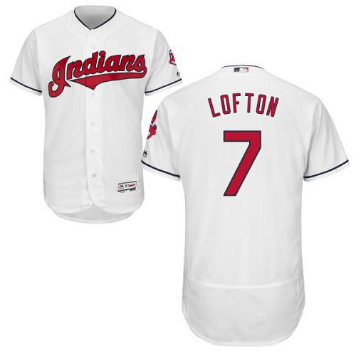 Indians #7 Kenny Lofton White Flexbase Authentic Collection Stitched Jersey - Zenithce