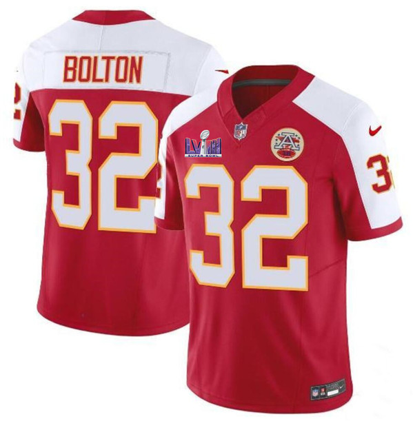 Kansas City Chiefs #32 Nick Bolton Red White 2024 F.U.S.E. Super Bowl LVIII Patch Vapor Untouchable Limited Stitched Jersey - Zenithce