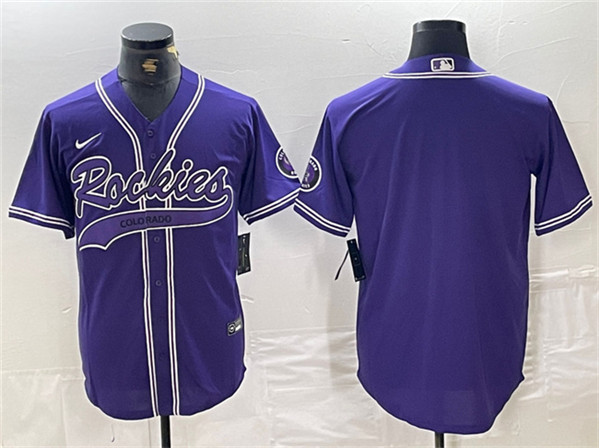 Colorado Rockies Blank Purple Cool Base Stitched Jersey - Zenithce