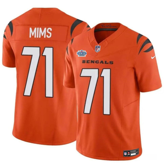 Cincinnati Bengals #71 Amarius Mims Orange 2024 With Dradt Patch F.U.S.E Vapor Untouchable Limited Stitched Jersey - Zenithce