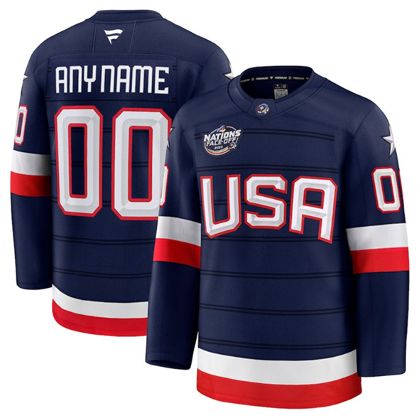 USA Custom Navy 2025 4 Nations Stitched Jersey - Zenithce