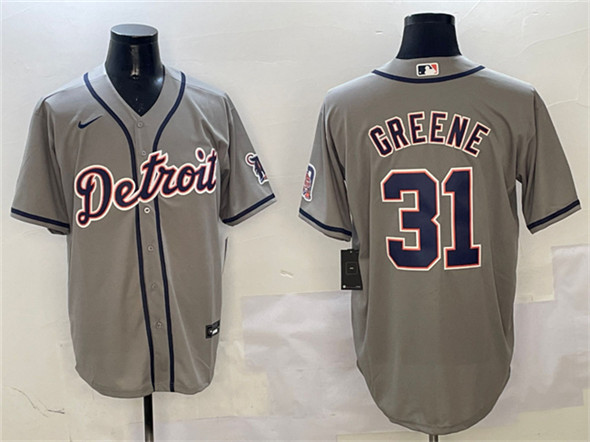 Detroit Tigers #31 Riley Greene Gray With Patch Cool Base Stitched Jersey - Zenithce