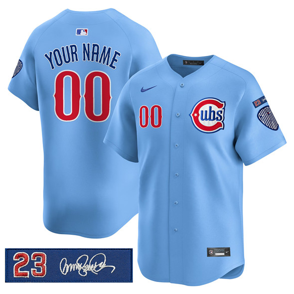 Chicago Cubs Custom Blue 'Ryne Sandberg Tribute' Vapor Limited V3 Stitched Jersey - Zenithce
