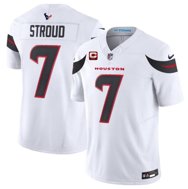 Houston Texans #7 C.J. Stroud White 2024 Draft Vapor F.U.S.E. With 2-Star C Patch Limited Stitched Jersey - Zenithce