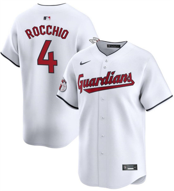 Cleveland Guardians #4 Brayan Rocchio White Cool Base Stitched Jersey - Zenithce