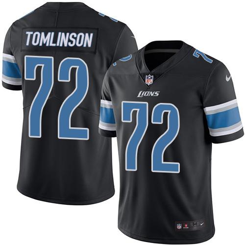 Lions #72 Laken Tomlinson Black Stitched Limited Rush Nike Jersey - Zenithce