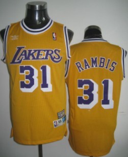Los Angeles Lakers #31 Kurt Rambis Yellow Swingman Throwback Jersey - Zenithce