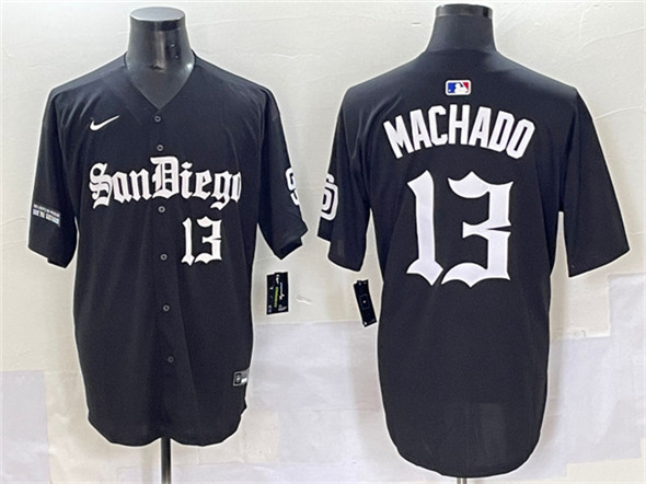 San Diego Padres #13 Manny Machado Black Gothic Edition Vapor Limited Stitched Jersey - Zenithce