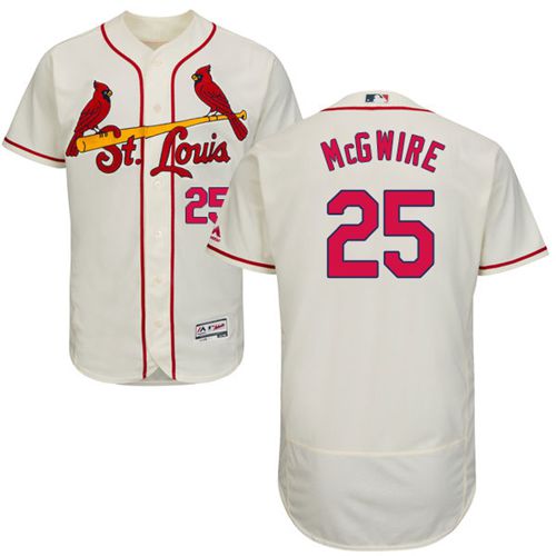 Cardinals #25 Mark McGwire Cream Flexbase Authentic Collection Stitched Jersey - Zenithce