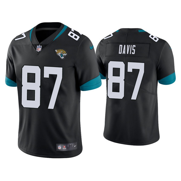 Jacksonville Jaguars #87 Tyler Davis Black Vapor Untouchable Limited Stitched Jersey - Zenithce