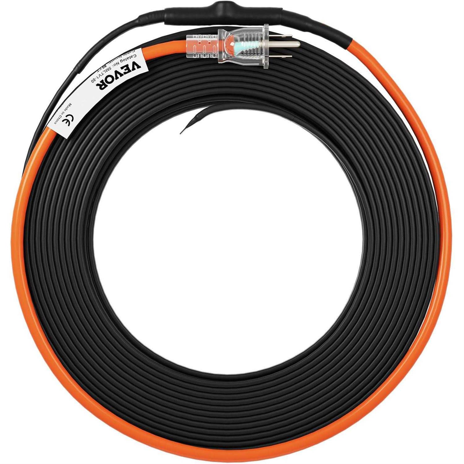 VEVOR Self-Regulating Pipe Heating Cable 5W/ft Heat Tape for Pipes Freeze Protection, Protects PVC Hose, Metal and Plastic Pipe from - Zenithce
