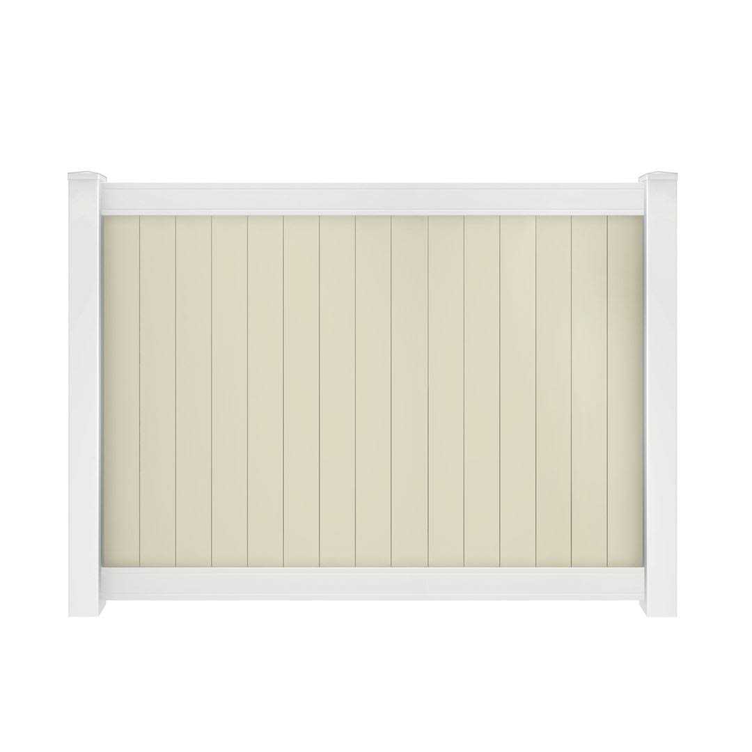 Outdoor Essentials Pro-Series 6 ft. H x 8 ft. W Tan Vinyl Woodbridge Privacy Fence Panel - Zenithce