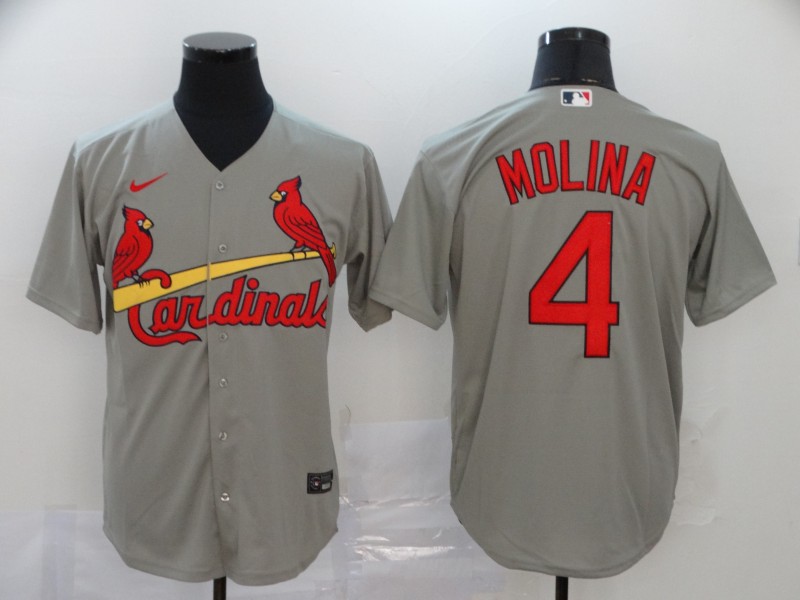 St. Louis Cardinals #4 Yadier Molina Grey Cool Base Stitched Jersey - Zenithce