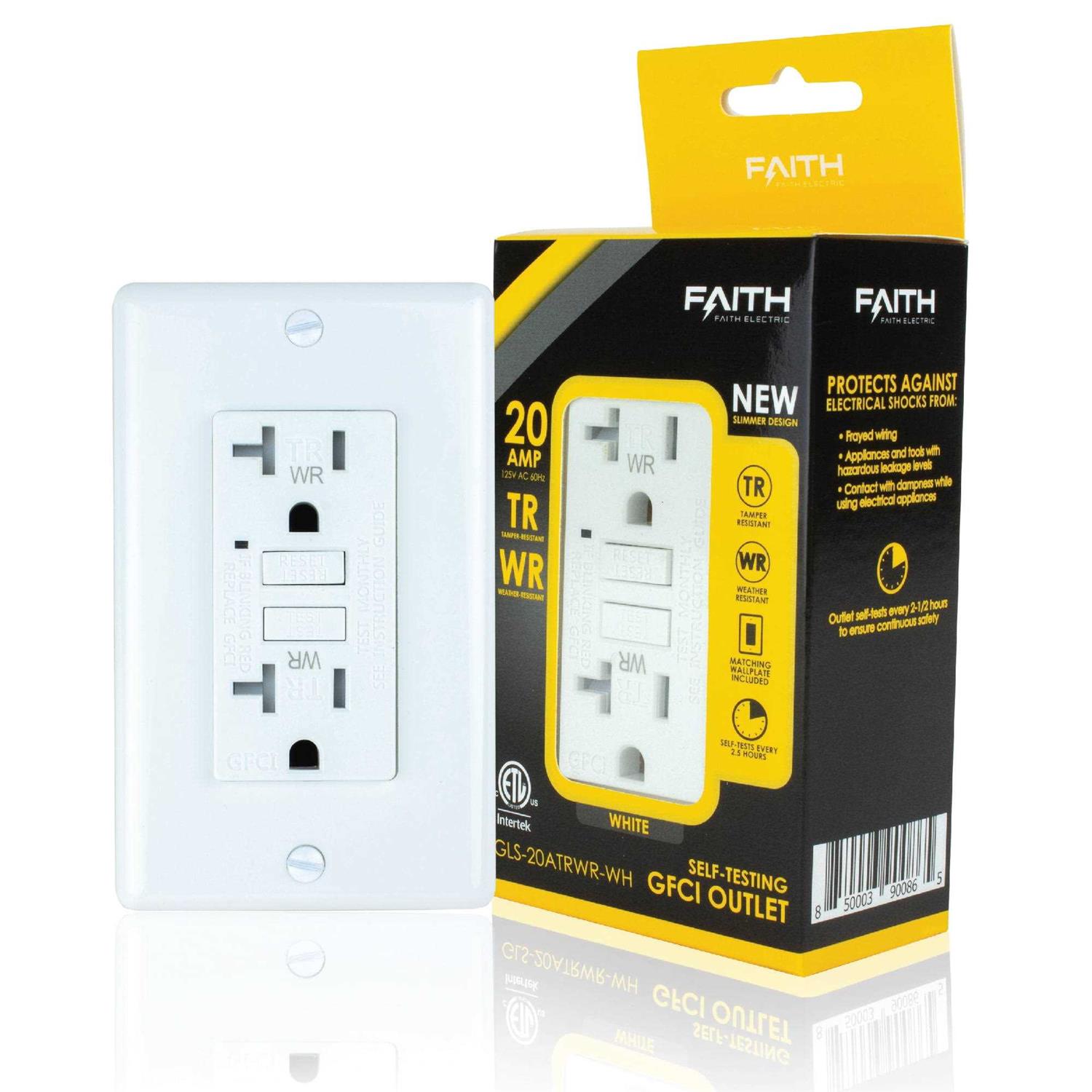 Faith 20 Amp Tamper-Resistant Outlet 20A 125V Decorator Receptacle - Zenithce