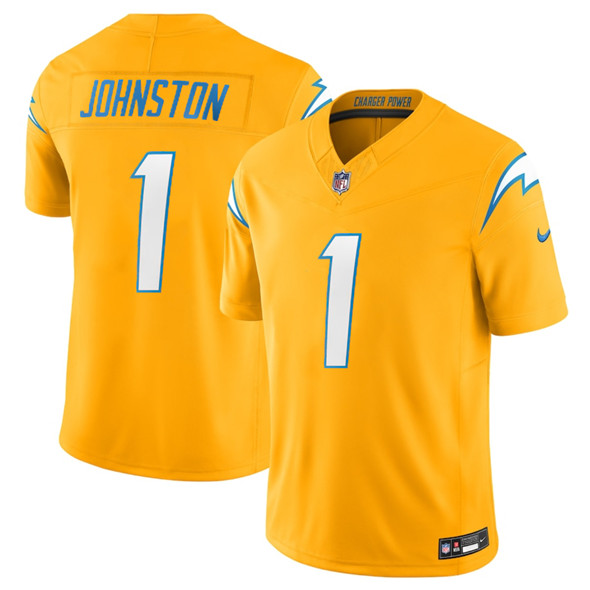 Los Angeles Chargers #1 Quentin Johnston Gold 2025 F.U.S.E. Alternate Vapor Limited Stitched Jersey - Zenithce