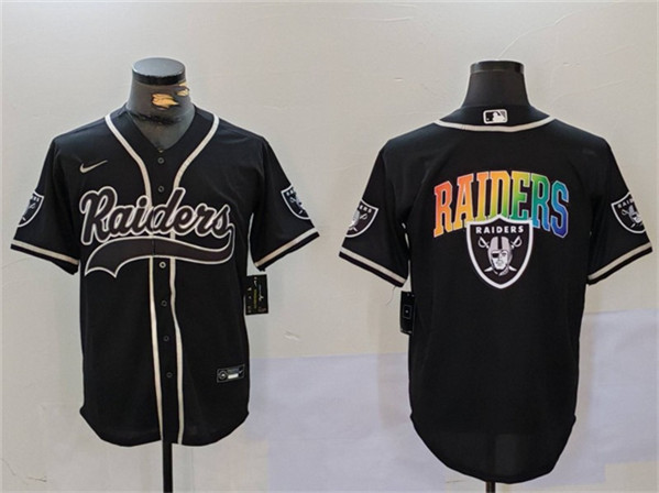 Las Vegas Raiders Black Team Big Logo With Patch Cool Base Stitched Jersey - Zenithce