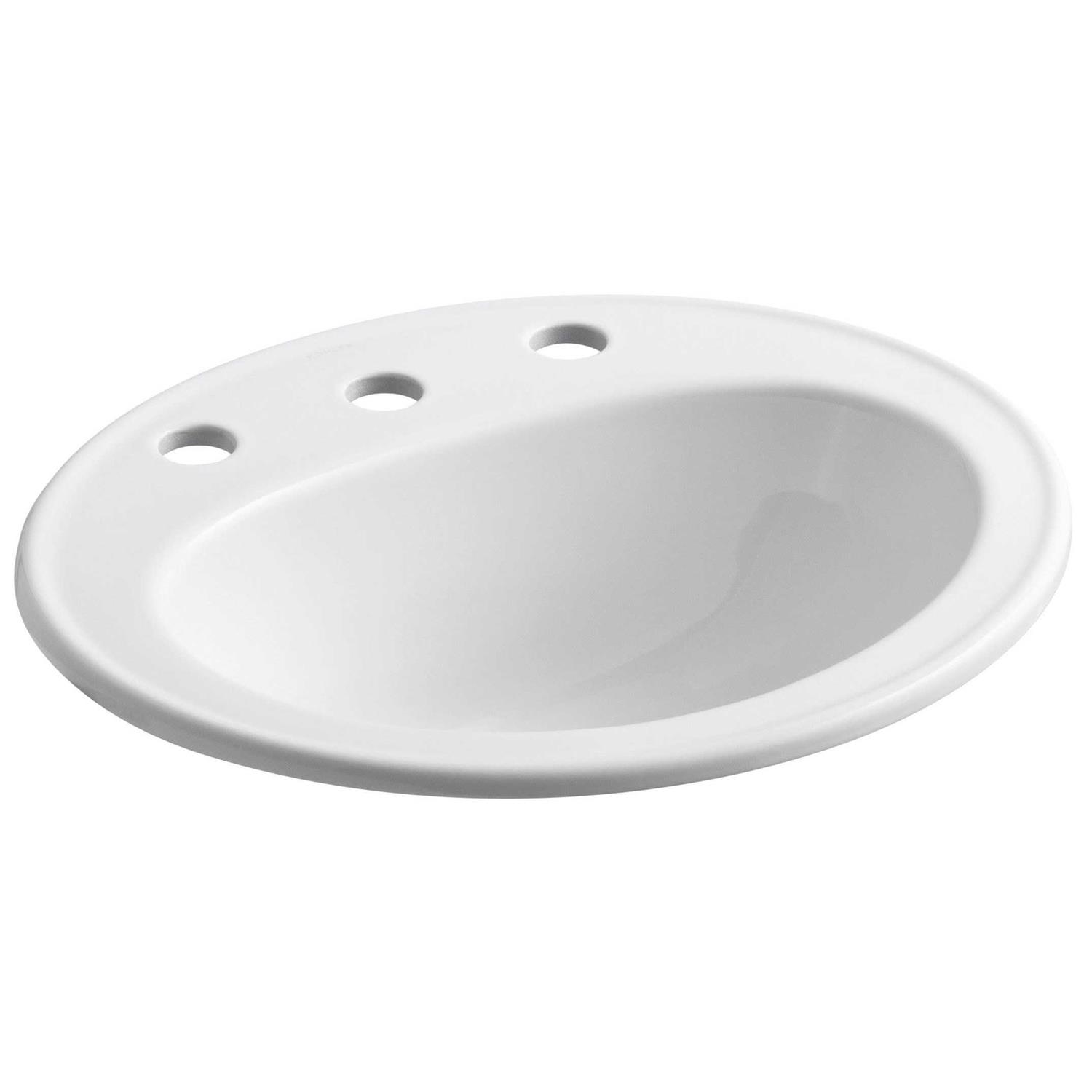 Kohler 2196-1-0 Pennington Drop-in Bathroom Sink with single faucet hole - Zenithce