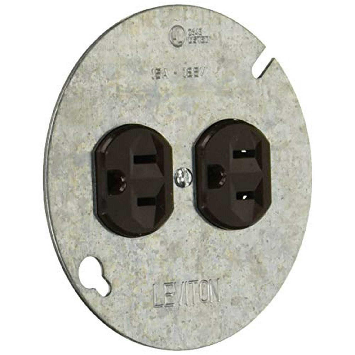 Leviton 5042 15 Amp 125 Volt Duplex Receptacle On 4-Inch Cover - Zenithce