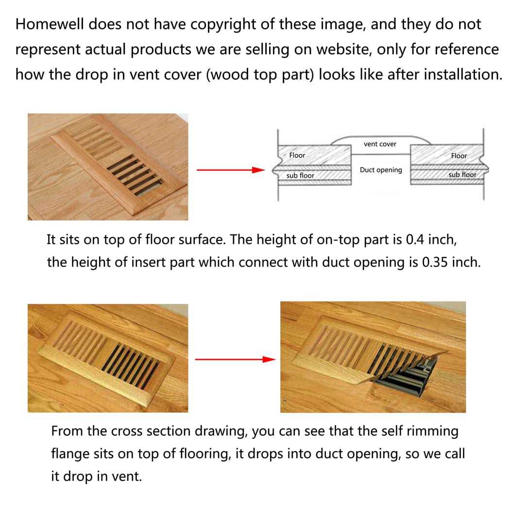Homewell White Oak Wood Floor Register Vent - Zenithce