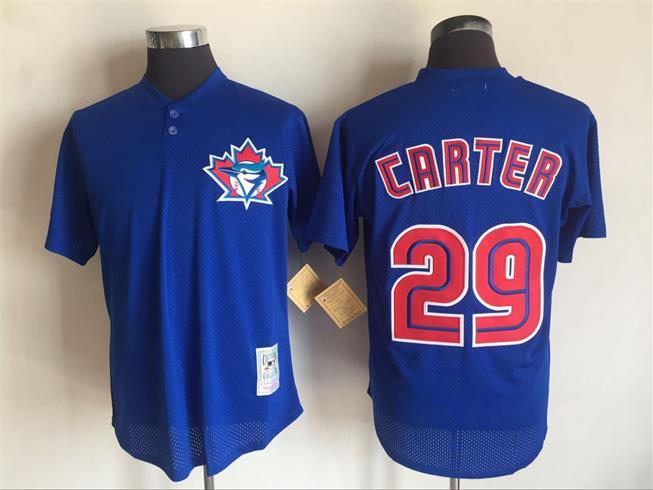 Toronto Blue Jays #29 Joe Carter Mitchell And Ness Blue 1997 Throwback Stitched Jersey - Zenithce